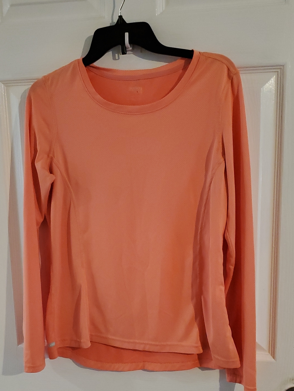 Danskin Now Peach Long Sleeve Crewneck Active Tee